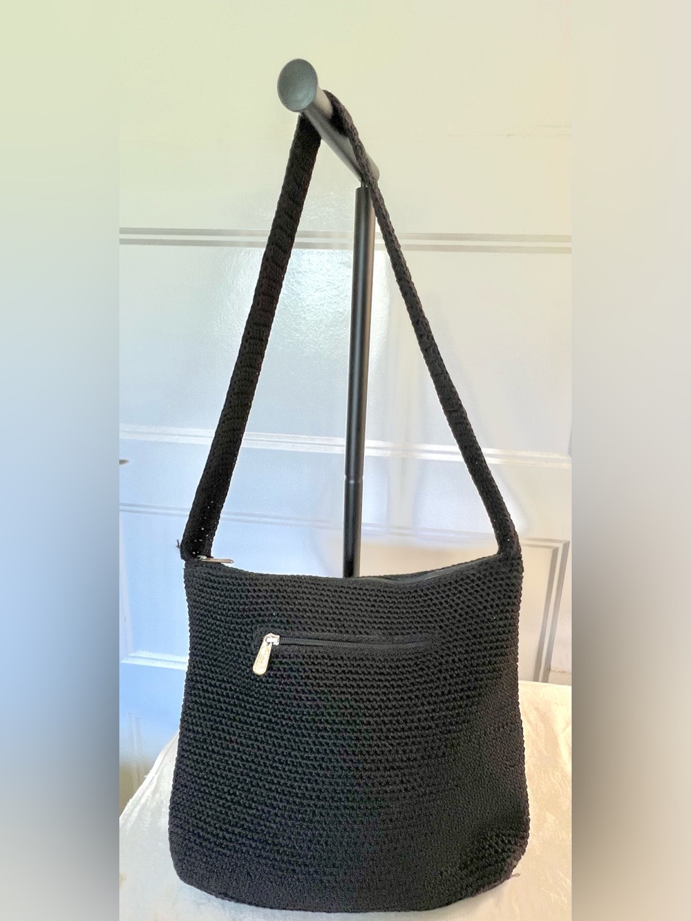 The Sak Black Crochet Shoulder Bag